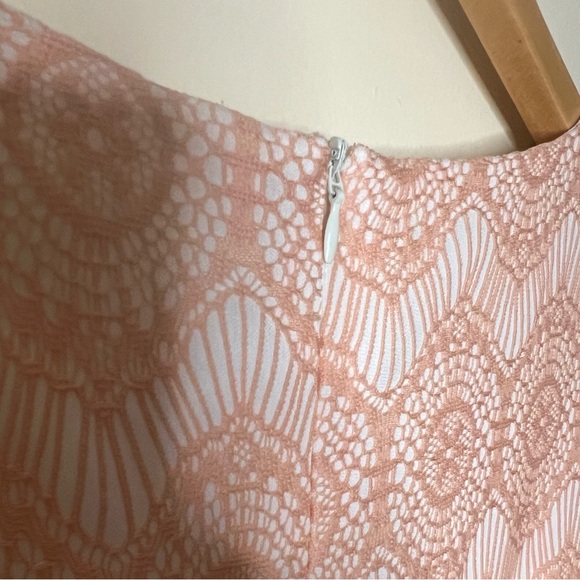 Dress Nectar Peach Floral Perforated Fit & Flare Womens Size 6. Built in slip. - Picture 3 of 6